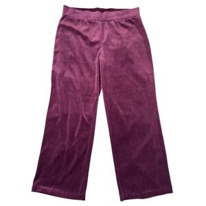 Jones New York Signature Pull On Lounge Pants Size LP High Rise Plum Velvet